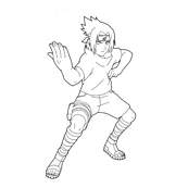 coloriage sasuke en position